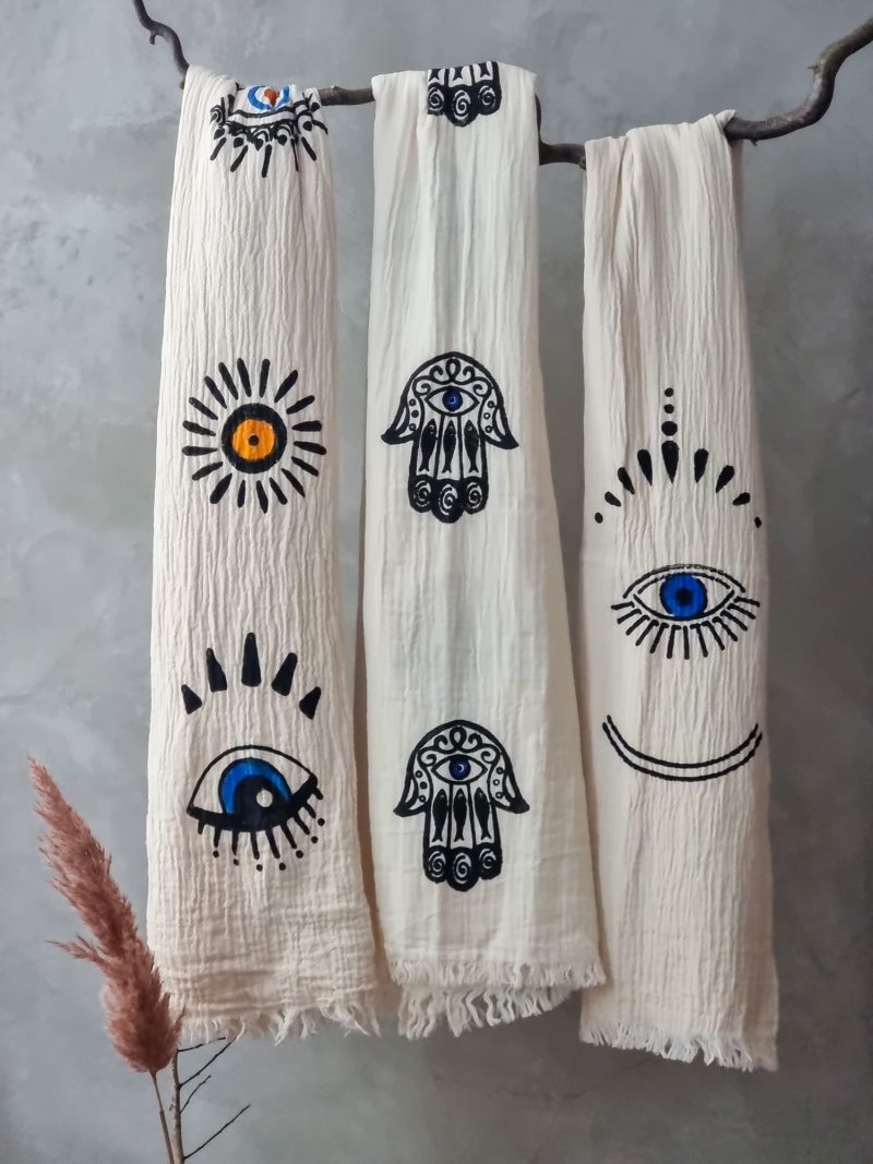 Mousseline Houtenstempel Hamamdoeken